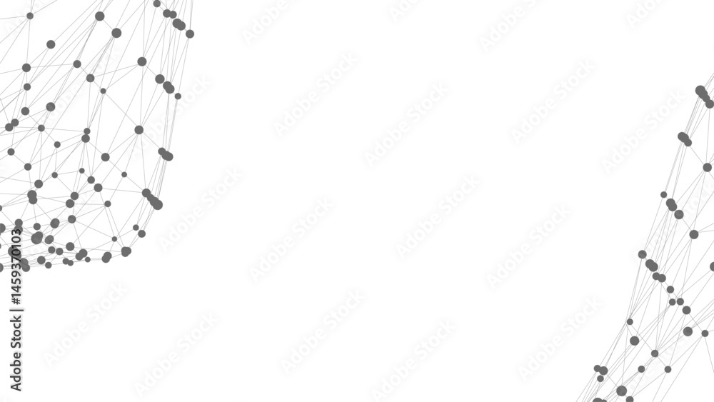 Poster Dots connected by lines. Abstract wave. Minimalist mesh. Abstract polygonal shape.