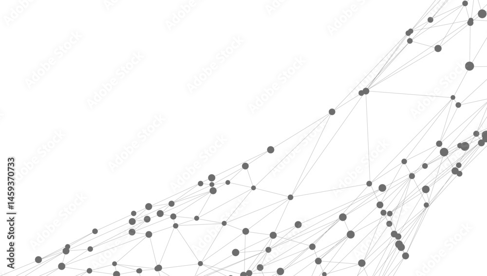 Leinwandbilder Dots connected by lines. Abstract wave. Minimalist mesh. Abstract polygonal shape.