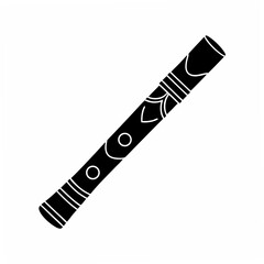 creative Silhouette Fue– Japanese bamboo flute Vector Illustration 