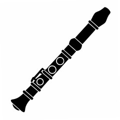 creative Silhouette Fue– Japanese bamboo flute Vector Illustration 