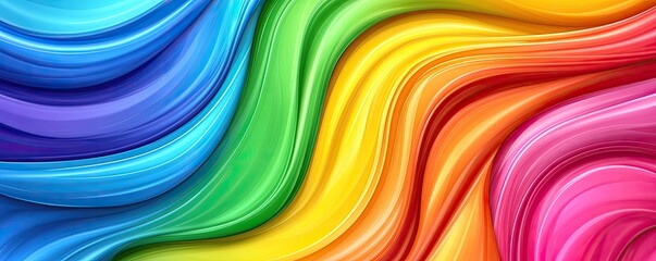 Obraz premium Abstract Rainbow Flowing Colors