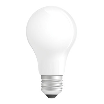 A single white LED lightbulb on black background energy efficient illumination home lighting