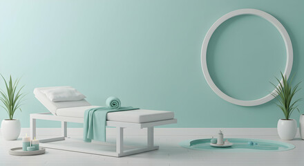 Relaxing Spa Room with Massage Table and Tranquil Atmosphere