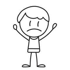angry man stick figures vector