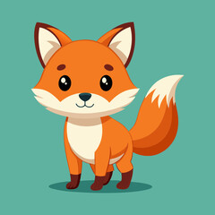 Obraz premium Download Cute Fox Standing Cartoon Vector Icon Illustration. Eps File For Design.