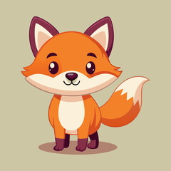 Obraz premium Download Cute Fox Standing Cartoon Vector Icon Illustration. Eps File For Design.