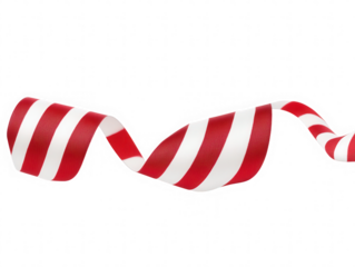 Striped ribbon flowing freely on transparent background