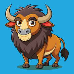Buffalo cartoon vector.