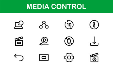 Playback and Media Control Icons. Stylish, Scalable Symbols for Audio, Video, Streaming, and Digital Entertainment User Interfaces