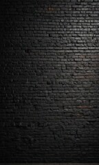 Rough, uneven black brick wall, distressed mortar, moody lighting , industrial, surface