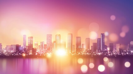 A vibrant burst of light over a city skyline at night, symbolizing excitement and movement.