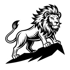 Download Lion Climbing A Hill Vector Art Illustration Eps File For Design.