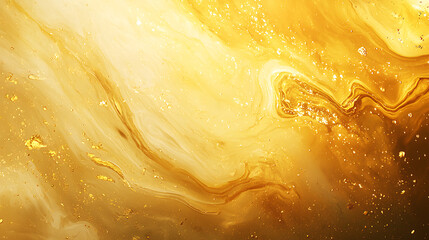 A gold and yellow painting with a swirl pattern