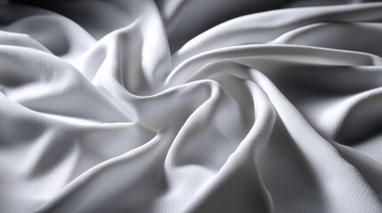 Fototapeta premium Close up of soft white fabric with elegant folds and delicate texture