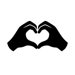 Obraz premium Solid heart hands gesture icon for love and unity