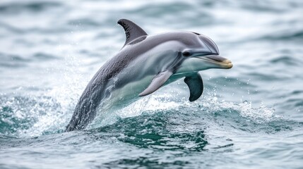 Obraz premium Dolphin leaping from ocean waves