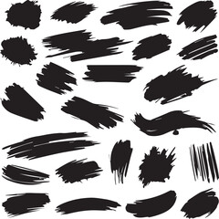 black brush strock set 