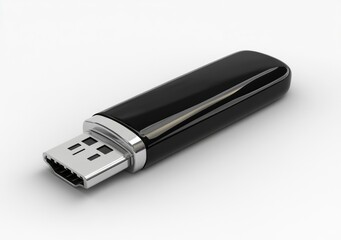 Sleek Black USB Flash Drive: Minimalist Design, High-Gloss Finish