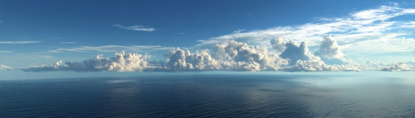 The vastness of the ocean stretches beyond the horizon