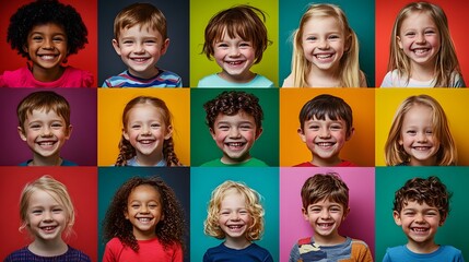 A Captivating Collection of Diverse Portraits Showcasing Warm Smiles and Vibrant Backgrounds for Inclusive Campaigns