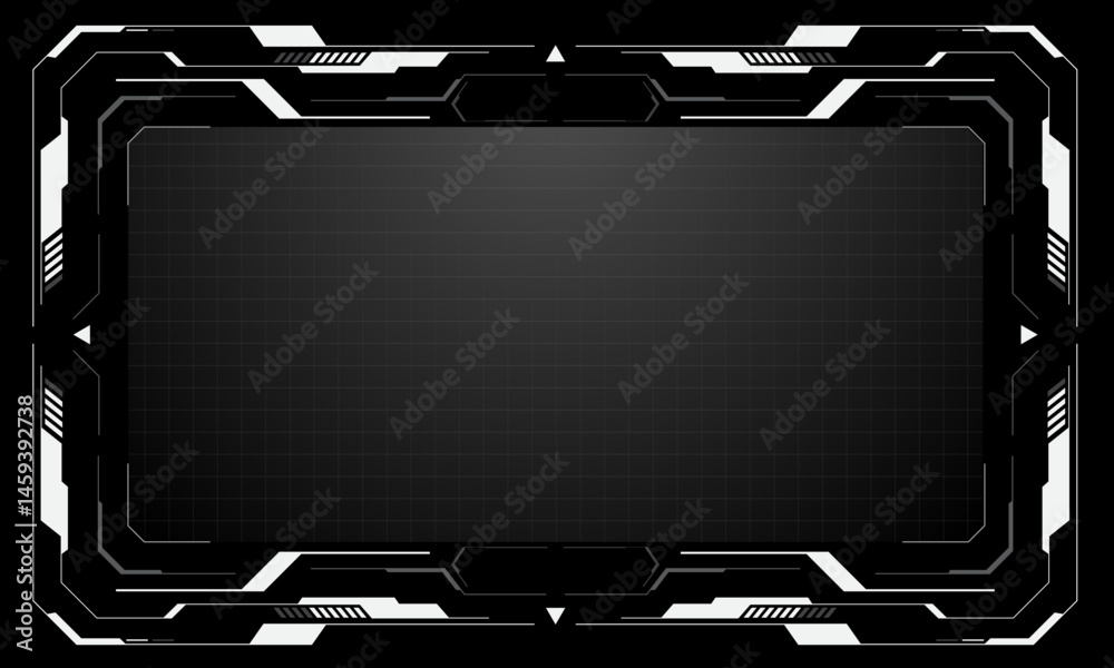 Poster hud frames white grey user interface elements design modern technology futuristic control panel scre