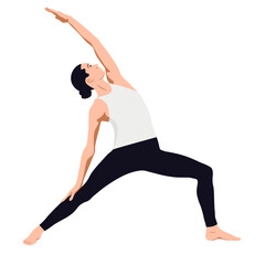 girl in white t-shirt doing sports exercises