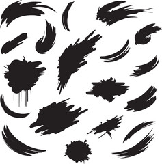 black brush strock set 