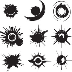 Fototapeta premium black brush strock set 