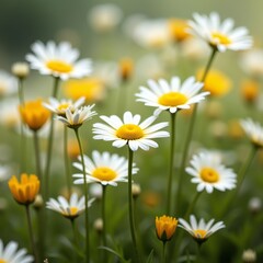 A closeup of a field of vibrant yellow and white daisies © BELLAMKONDA SOWJANYA