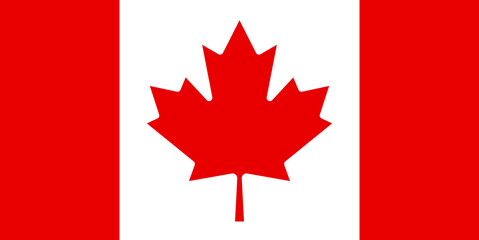 Official Canada national flag with red maple leaf