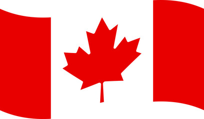 Canadian flag with rightward waving design
