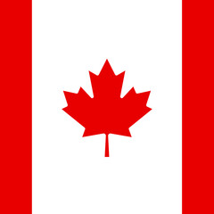 Minimalist Canadian flag with maple leaf