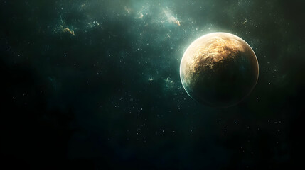Obraz premium Stunning cosmic scene of a distant planet surrounded by stars