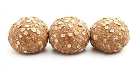 Oatmeal Bread Rolls: A Rustic Trio in Warm Lighting