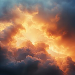 Fototapeta premium Dramatic clouds with bright light