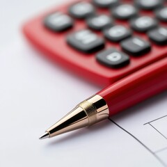 Calculator, pen, and paper for finances