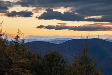 Beautiful sunset from Aloña mountain in the Basque Country