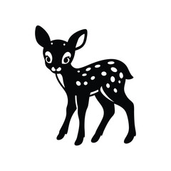 Cute Spotted Fawn Silhouette
