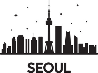 Obraz premium Seoul Skyline SVG | South Korea Cityscape Cut File for Cricut & SilhouetteKorean Culture SVG | Seoul Landmarks & Traditions | Travel Design ClipartNamsan Tower SVG | Seoul Night Skyline | Korean C