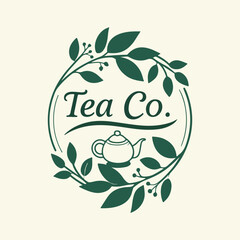  natural tea illustration logo design