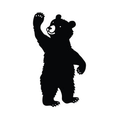 Silhouette of Bear Waving Hello
