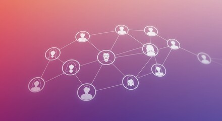 Global Community Network Connection - Symbolizing connection, collaboration, networking, communication, and global community through interconnected glowing icons