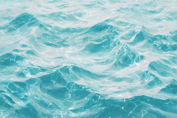 Obraz premium Ocean Waves: Capture the serene beauty of the ocean with this captivating photo, showcasing the graceful dance of turquoise waves under the sunlight.