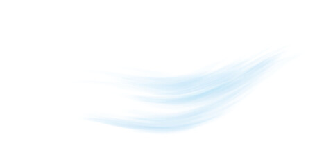 Transparent airflow wind wave with soft blue motion lines for air conditioner or fresh breeze concept PNG