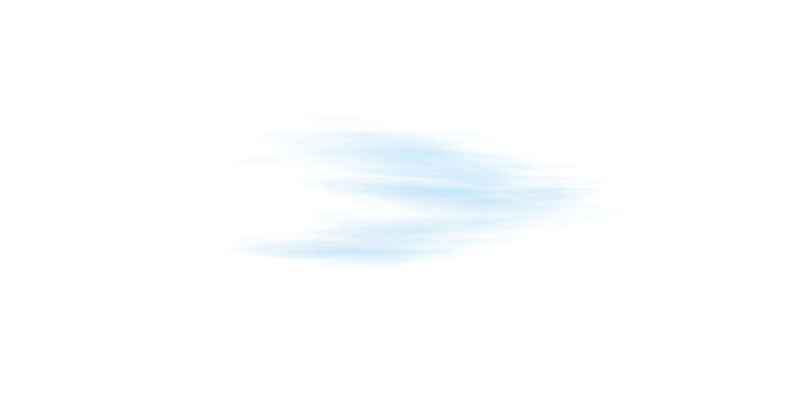 Transparent airflow wind wave with soft blue motion lines for air conditioner or fresh breeze concept PNG