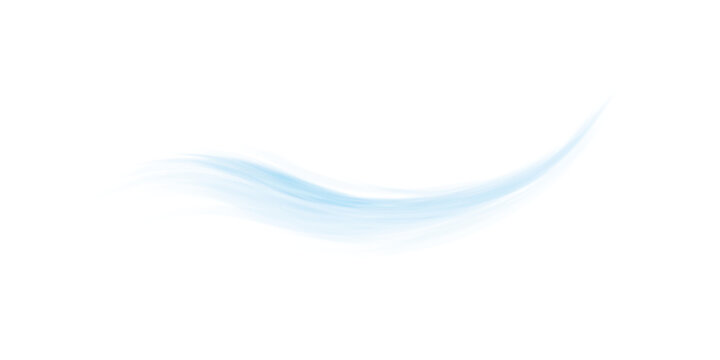 Light blue smooth air stream or breeze effect with motion blur for ventilation and climate control PNG