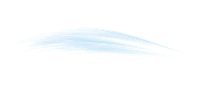 Soft transparent blue air flow effect with smooth motion wind wave for fresh air and cooling design PNG