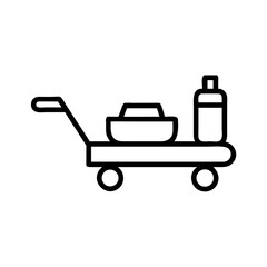 Airplane Food Trolley Icon Design