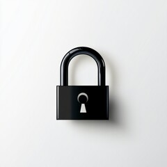 Naklejka premium Black padlock on a plain background