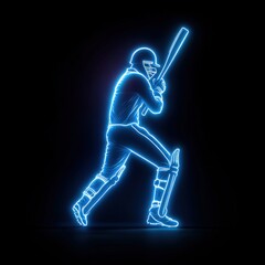 Obraz premium Cricket player with bat outline